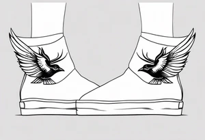 unique minimalist tattoo on ankle symbolizing freedom tattoo idea