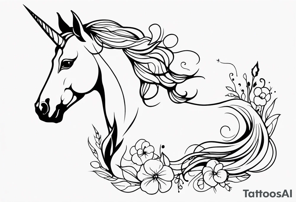 Whimsical Unicorn tattoo idea