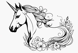 Whimsical Unicorn tattoo idea