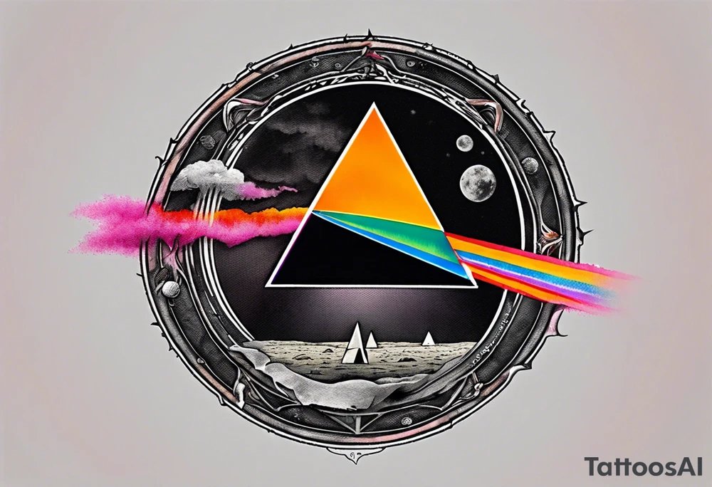 Pink Floyd album cover dark side of the moon tattoo idea