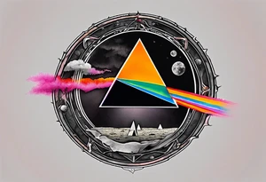 Pink Floyd album cover dark side of the moon tattoo idea