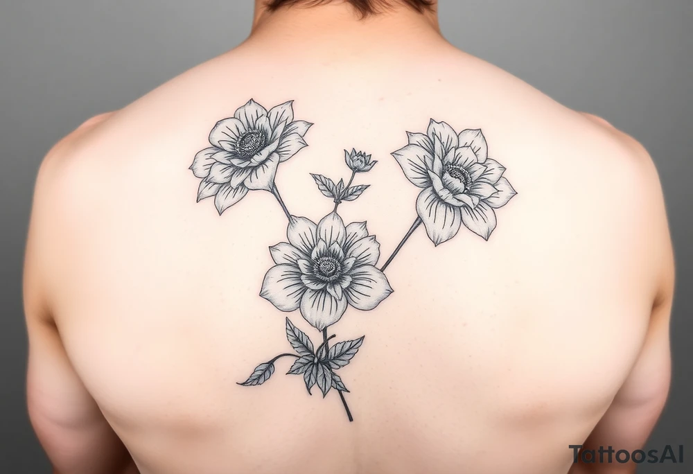 Minimalistic flowers tattoo idea