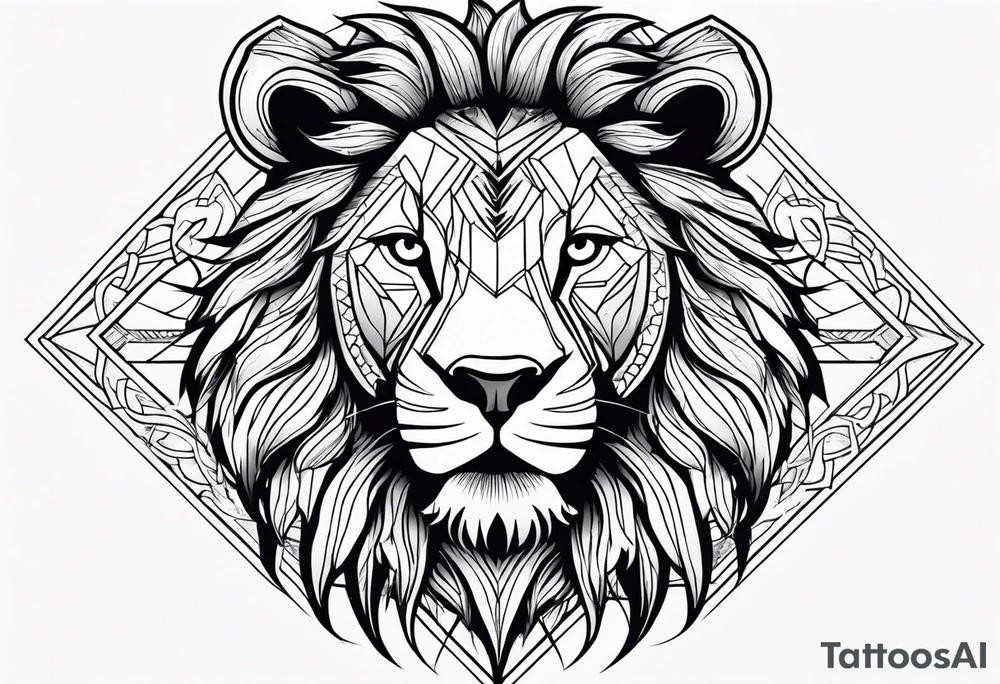 lion, african, roaring, symmetrically, chest tattoo tattoo idea
