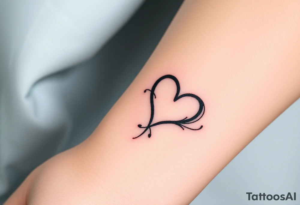 A infinity symbol, with one loop representing the family, intertwined with a heart tattoo idea