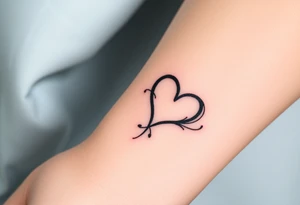 A infinity symbol, with one loop representing the family, intertwined with a heart tattoo idea