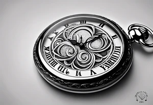a pocket watch engraved with "don't forget April 24" tattoo idea