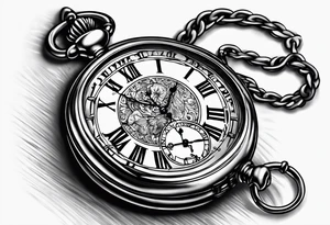 pocket watch with the saying "Time waits for no one..." tattoo idea
