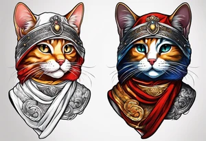 A cat dressed in a toga tattoo idea