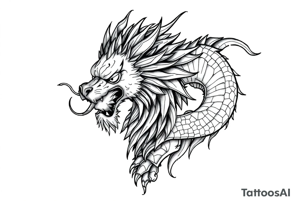 Lion dragon tattoo idea