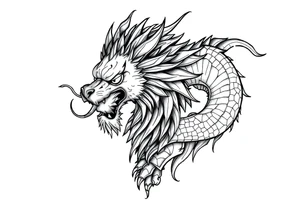 Lion dragon tattoo idea
