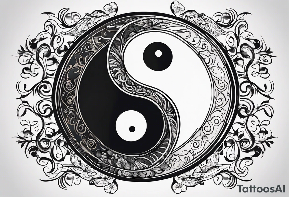 ying yang minimalist tattoo idea