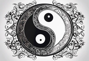 ying yang minimalist tattoo idea