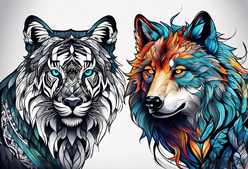 Alpha group of animals tattoo idea