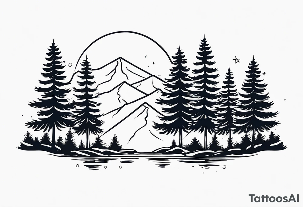 Two Pine trees tattoo idea