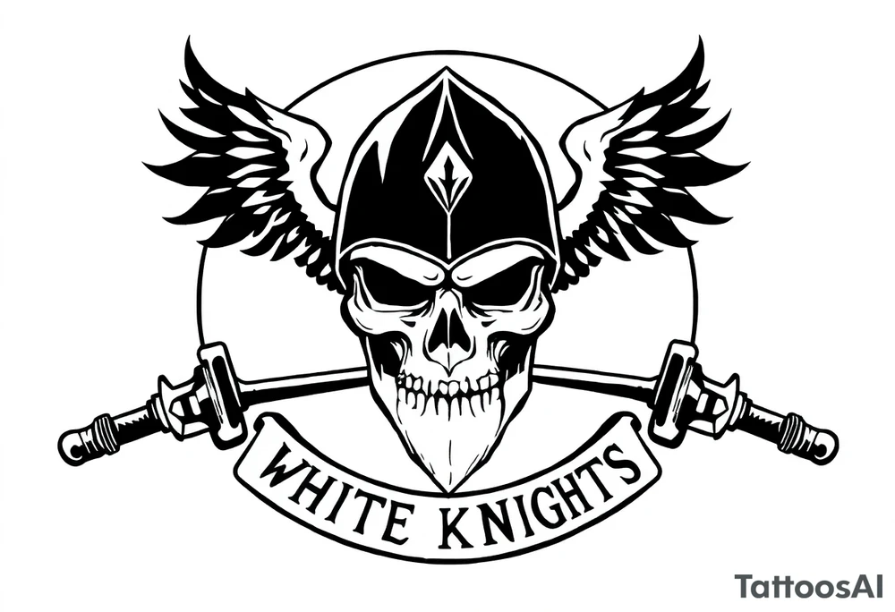 generate me the white knights of americas gang brand. tattoo idea