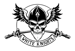generate me the white knights of americas gang brand. tattoo idea