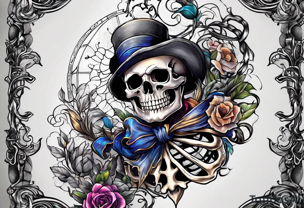 skeleton running from the world tattoo idea
