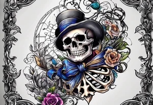 skeleton running from the world tattoo idea