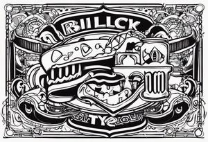 Rock a billy arm sleeve
Verschiedene Motive tattoo idea