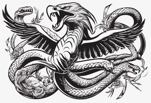 The snake is fighting with an eagle tattoo idea