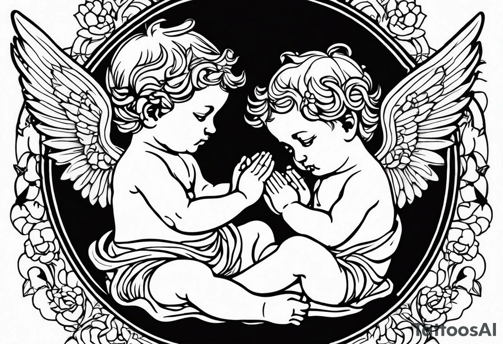 putti praying tattoo idea