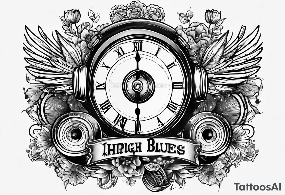 Simple blues music tattoo tattoo idea