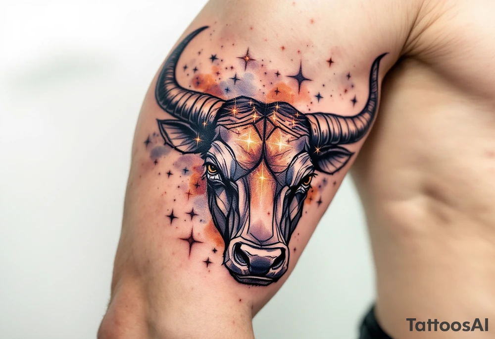 With a glint of steel and chestnut tones, the Taurus vivid star constellation anchors the spring sky. tattoo idea