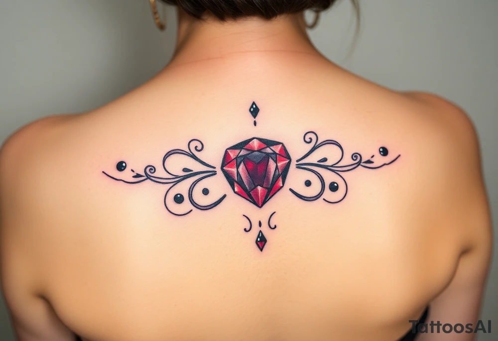 Small Ruby gem and birthday 7-6-19 tattoo idea