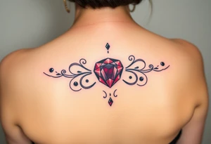 Small Ruby gem and birthday 7-6-19 tattoo idea