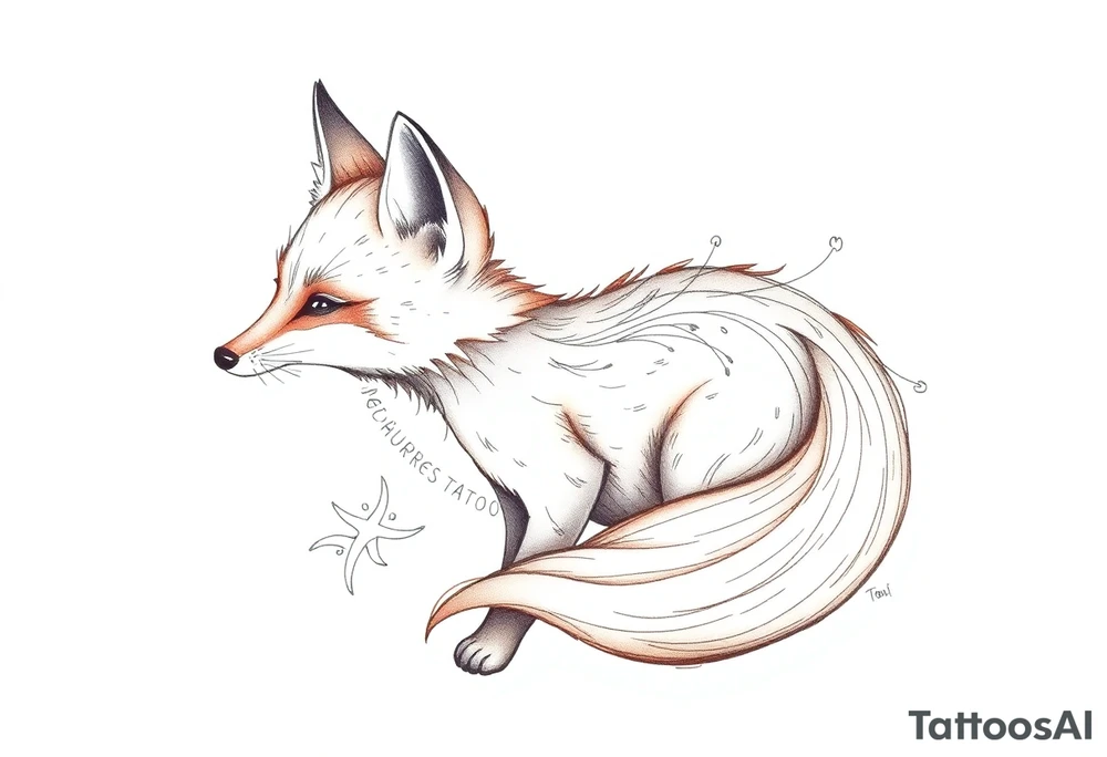 cute innocent fox tattoo idea
