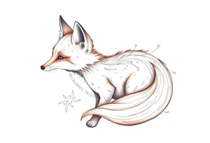 cute innocent fox tattoo idea