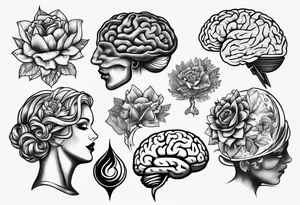 Variety of human brains flash sheet tattoo idea