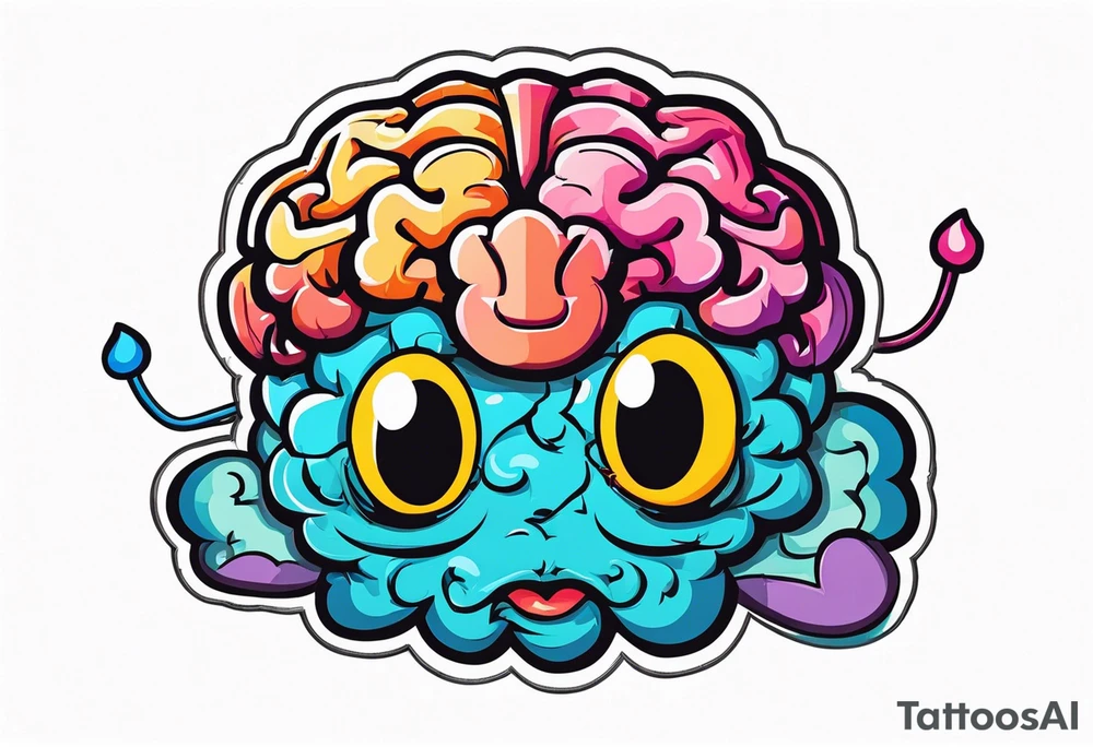 depressed 
anthropomorphic brain tattoo idea