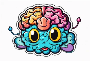 depressed 
anthropomorphic brain tattoo idea