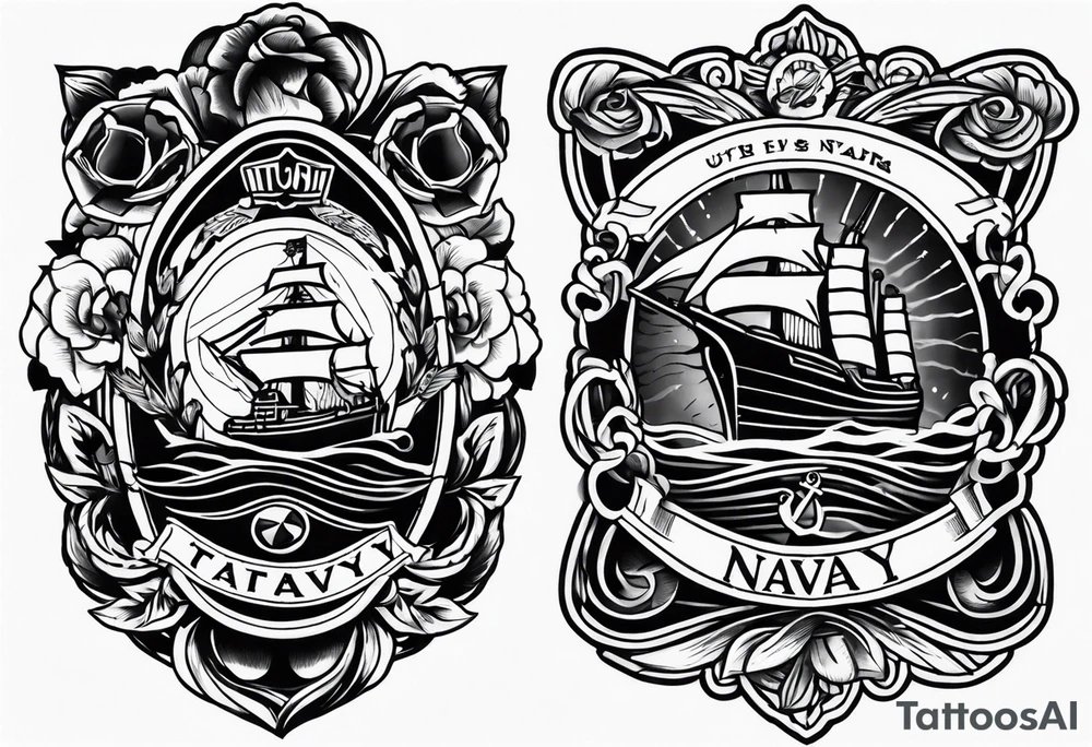 Full sleeve us navy tattoo idea