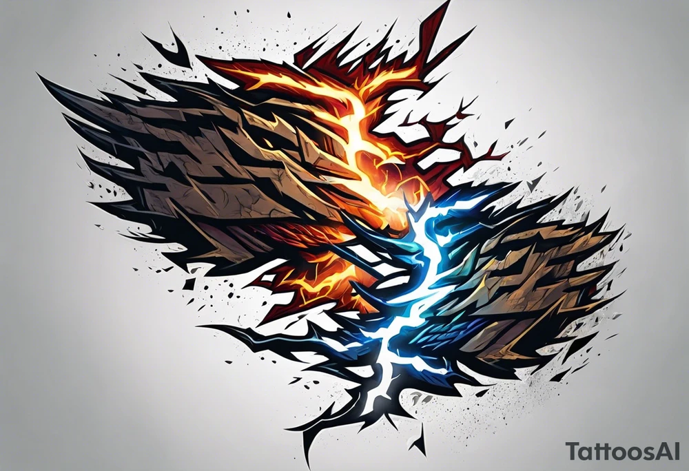 thunder and lightning tattoo idea