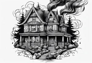 House on fire tattoo idea