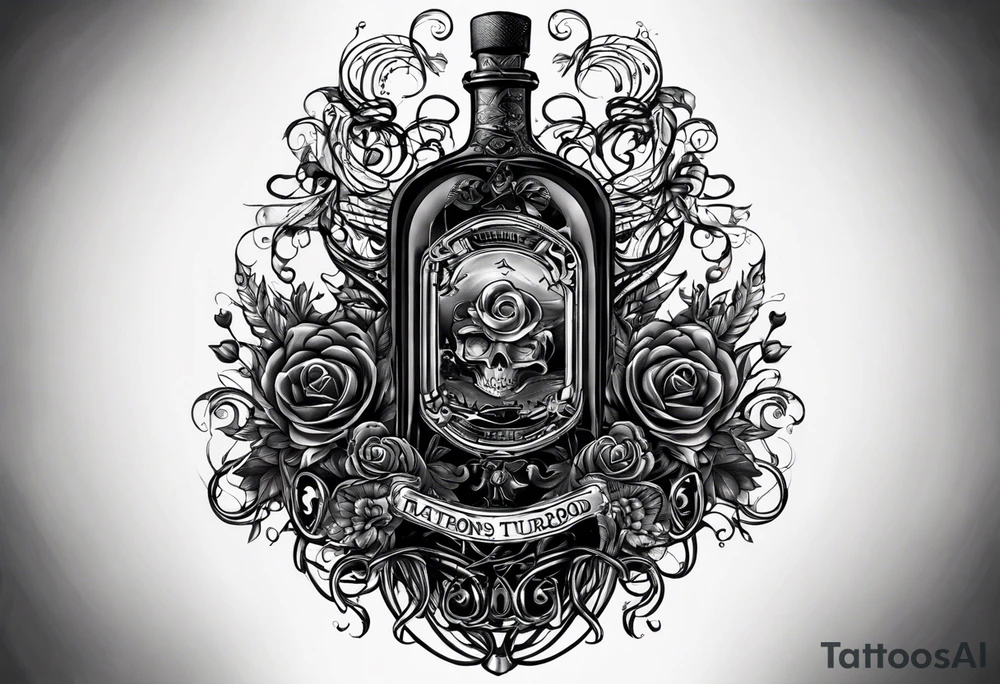 Ok so on my forearm I was wanting like a nitrous bottle with a line going into my veins and like lines weaving in and out of my veins all the way up to my chest and have a turbo heart on my left peck but on the I was also wanting brother hood embedded on the lines tattoo idea