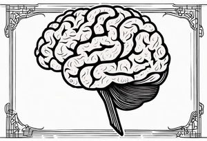 anthropomorphic brain with depression tattoo idea