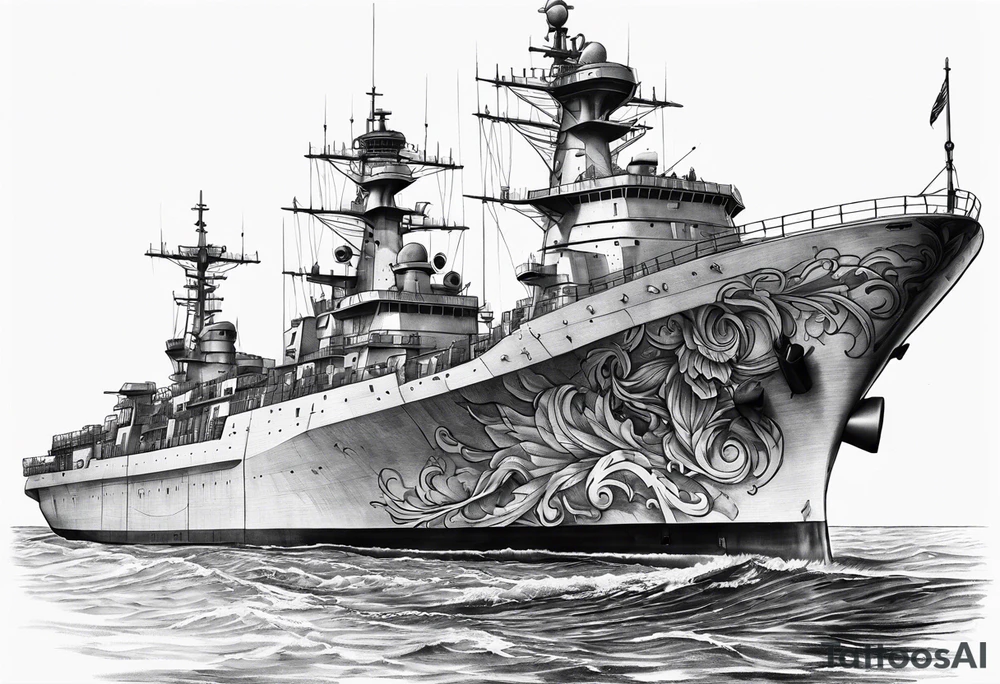 Warship tattoo idea