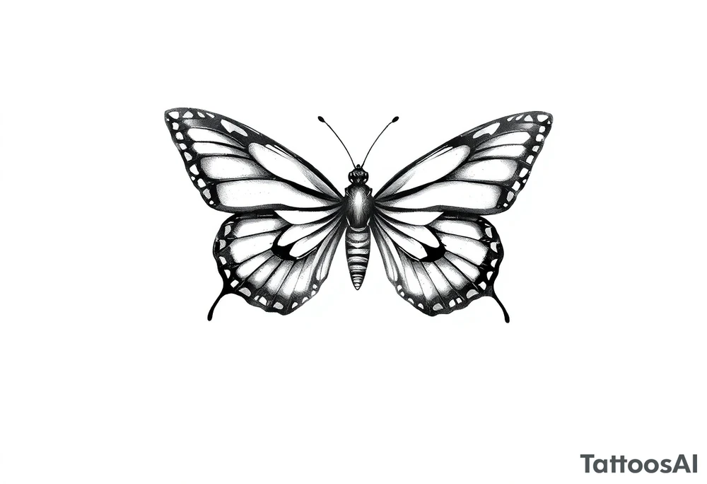 Butterfly tattoo on a neck tattoo idea