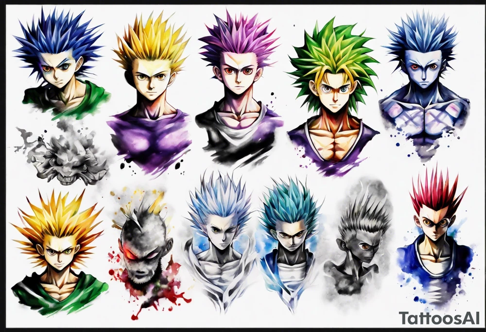 hunter x hunter full arms tattoo idea