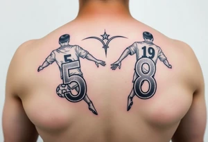 Shoulder 
Brothers Soccer Players Number 5 Number 8 tattoo idea