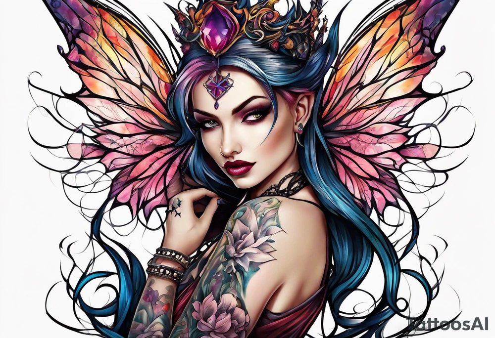 Evil fairy tattoo idea