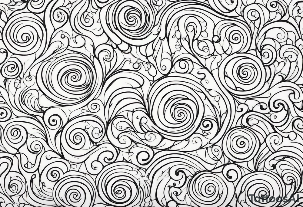 Swirls and whirls of lace repeating tattoo idea