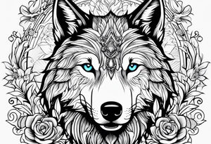 Pretty wolf tattoo idea
