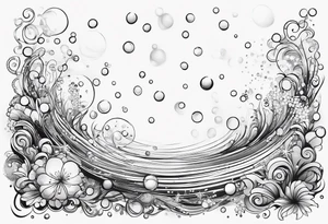 Draw me some magical really simple underwater bubbles and simple stars tattoo idea