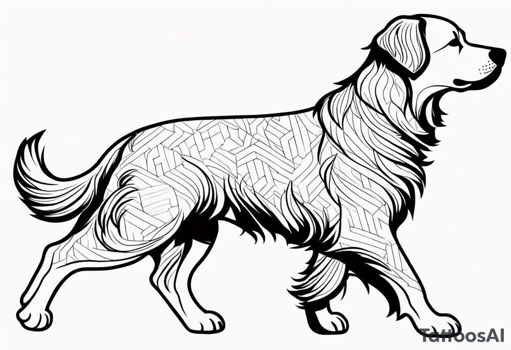 a golden retriever in plain white karate gis tattoo idea