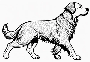 a golden retriever in plain white karate gis tattoo idea
