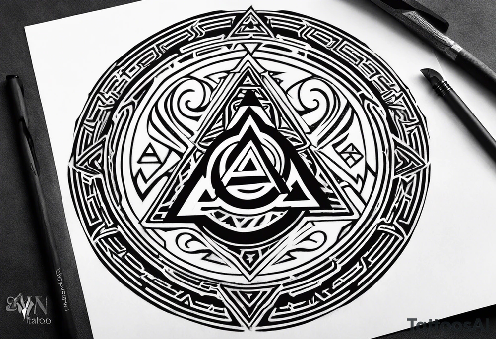 Valhalla berserker round shield axe
Valknut tattoo idea